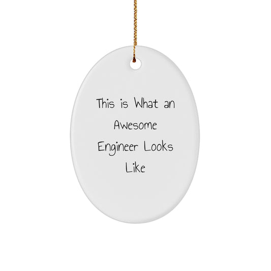 Funny Engineer Gifts from Friends for Christmas Oval Ornament - This Is What An Awesome Engineer Looks Like - Image 1