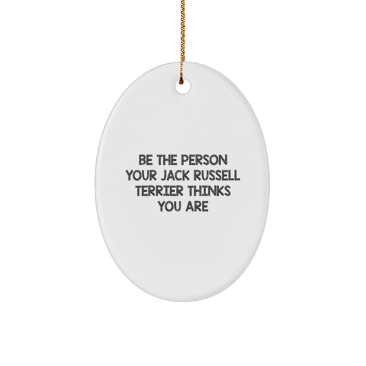 Funny Jack Russell Terrier Dog Oval Ornament Gifts from Friends for Christmas Unique Gifts - Image 1