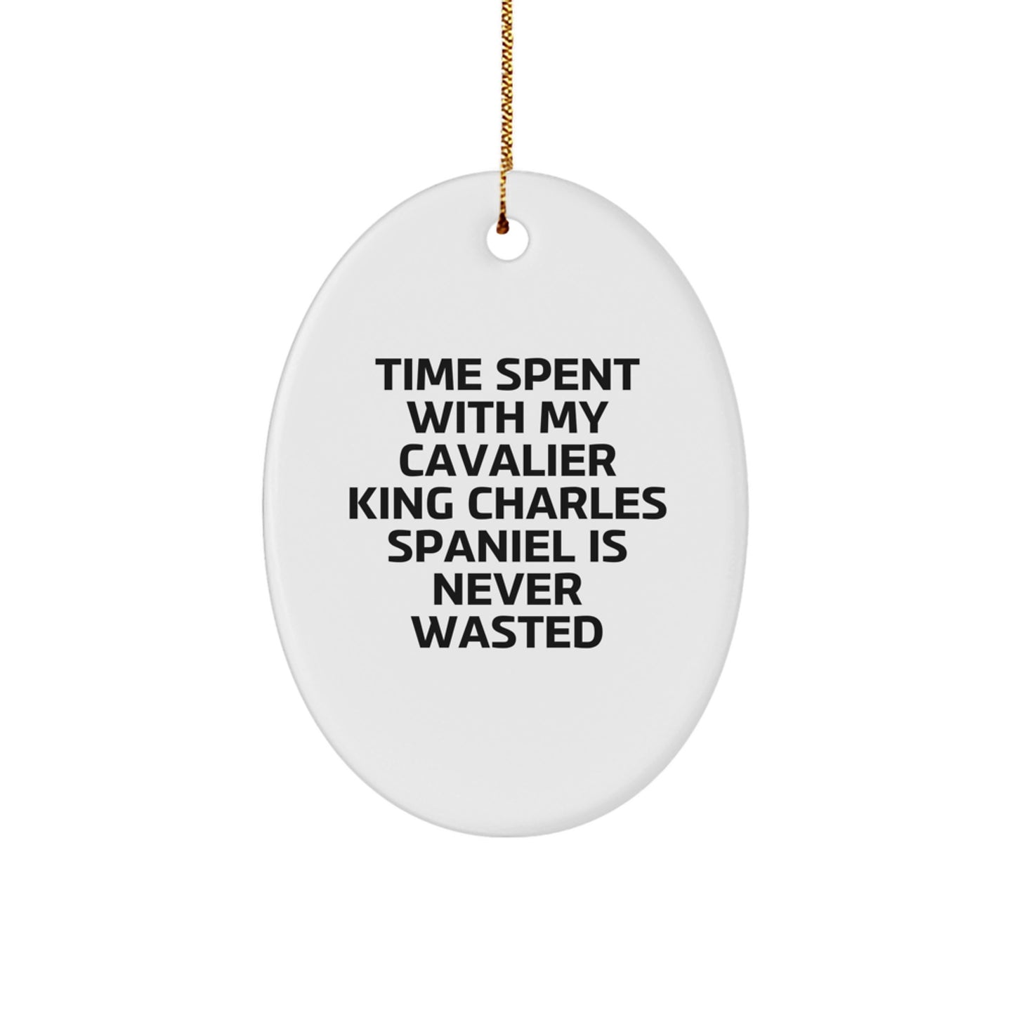 Cavalier King Charles Spaniel Dog Lovers Gifts from Friends for Christmas Unique Oval Ornament - Image 1