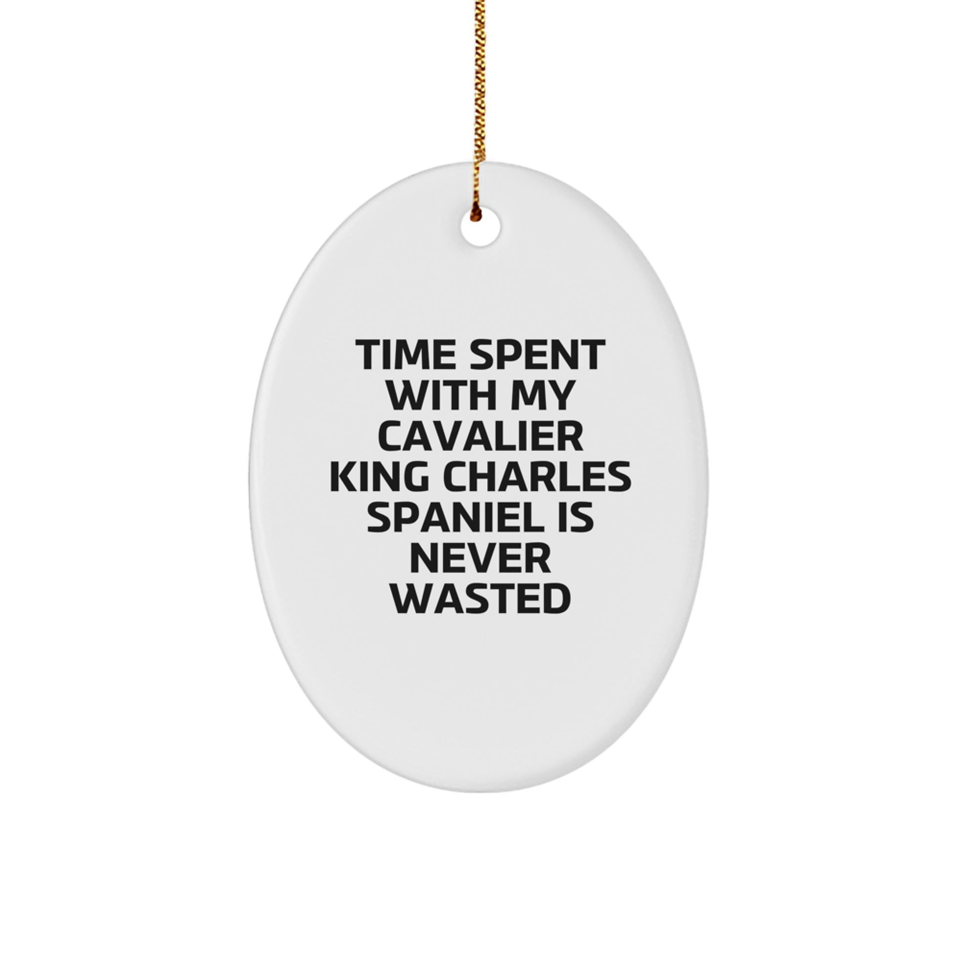 Cavalier King Charles Spaniel Dog Lovers Gifts from Friends for Christmas Unique Oval Ornament - Image 1