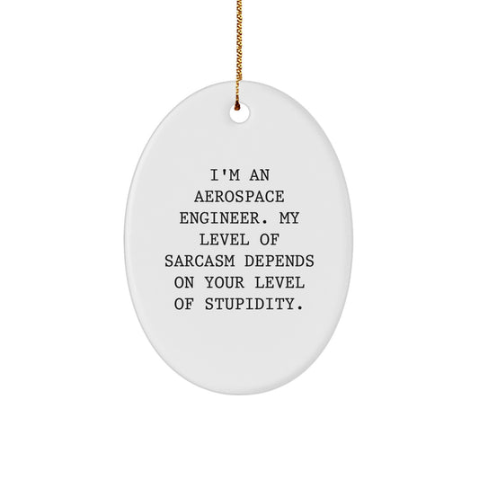 Aerospace Engineer Oval Ornament, Funny Quote, Gifts from Friends, for Christmas - Image 1