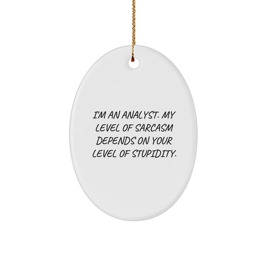 Funny Analyst Gifts from Friends - I'm An Analyst Oval Ornament for Christmas - Image 1