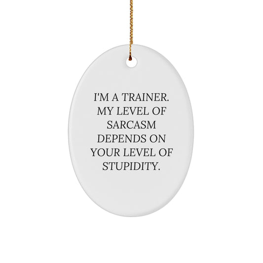 Funny Trainer Gifts from Friends for Trainer - Oval Ornament, Christmas Unique Gifts - Image 1