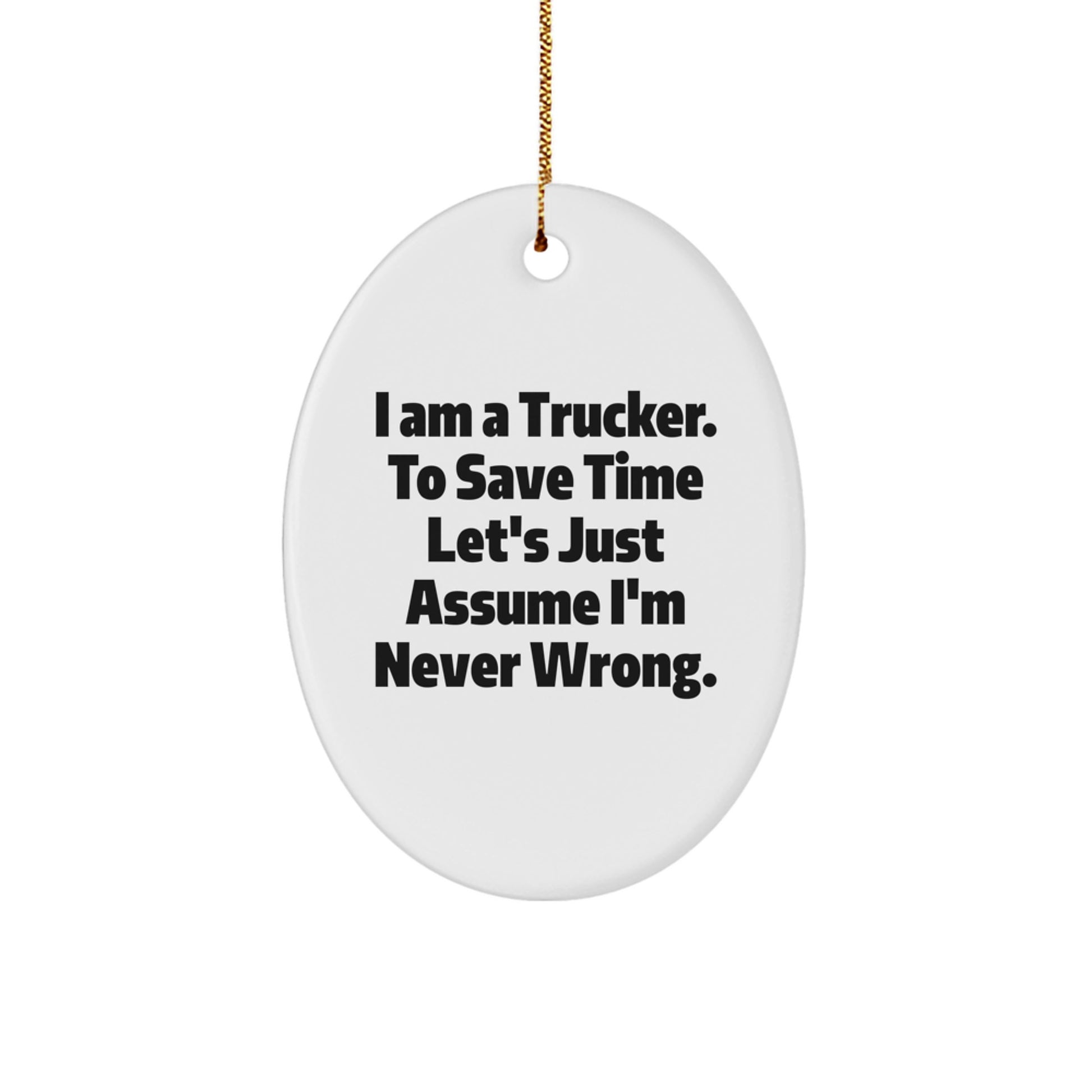 Unique Trucker Oval Ornament Gifts from Friends, Funny Trucker Christmas Unique Gifts for Trucker - Image 1