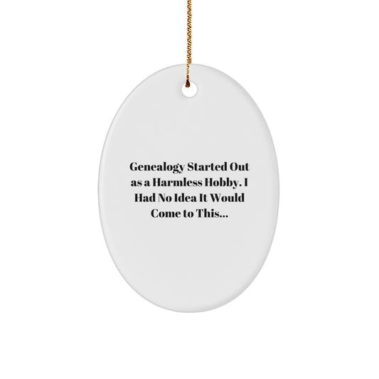 Funny Genealogy Gifts for Women from Friends - Oval Ornament Christmas Unique - Image 1