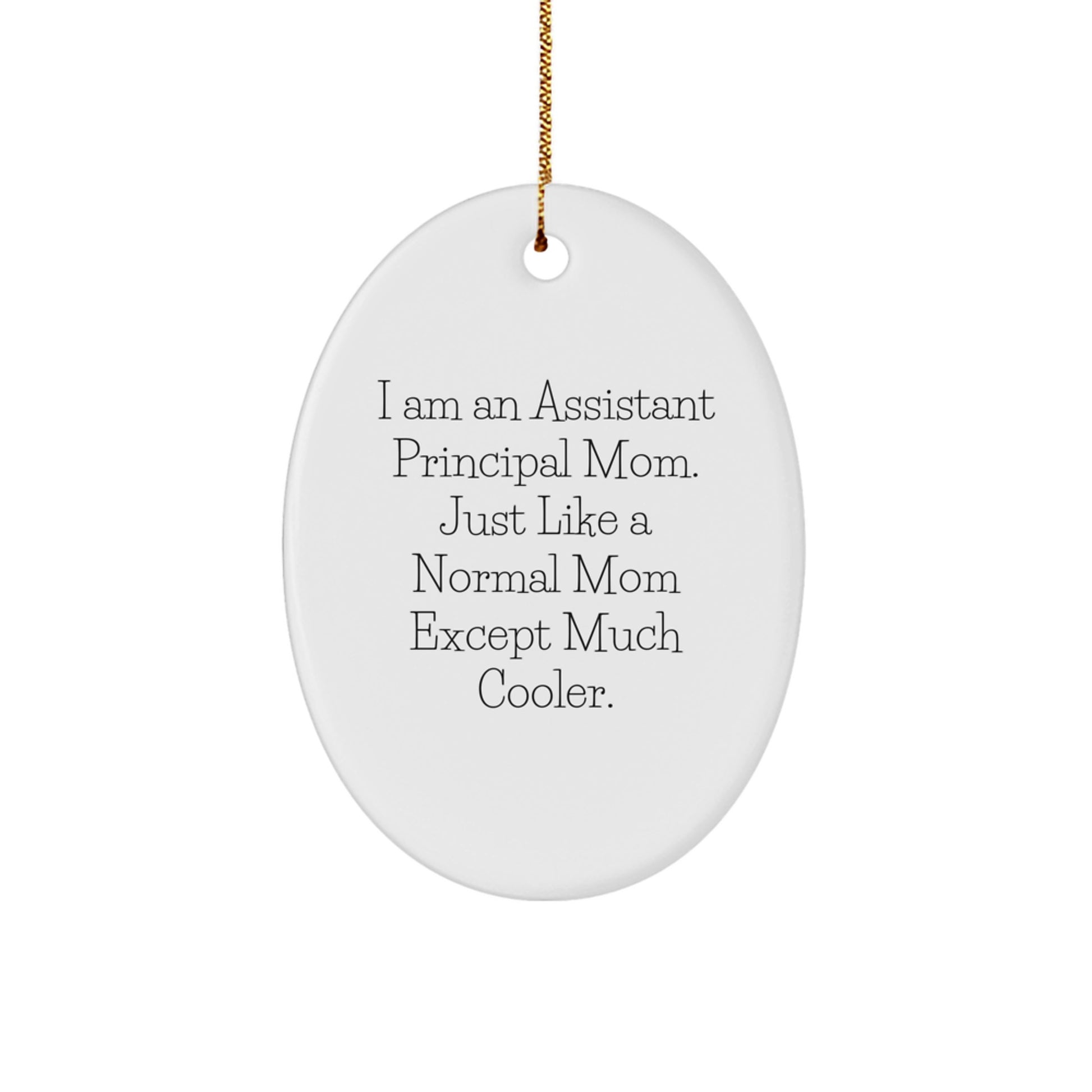 Funny Assistant Principal Mom Gifts for Assistant Principal Mom - Oval Ornament Gift from Friends - Christmas Unique Gifts for Assistant Principal - Image 1