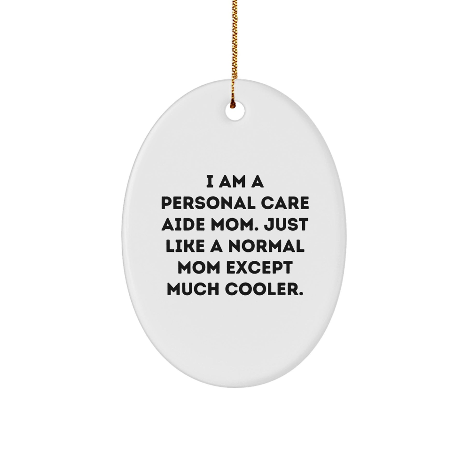 Personal Care Aide Mom Gifts from Family - Funny Oval Ornament for Christmas Unique Gifts for Personal Care Aide - Image 1