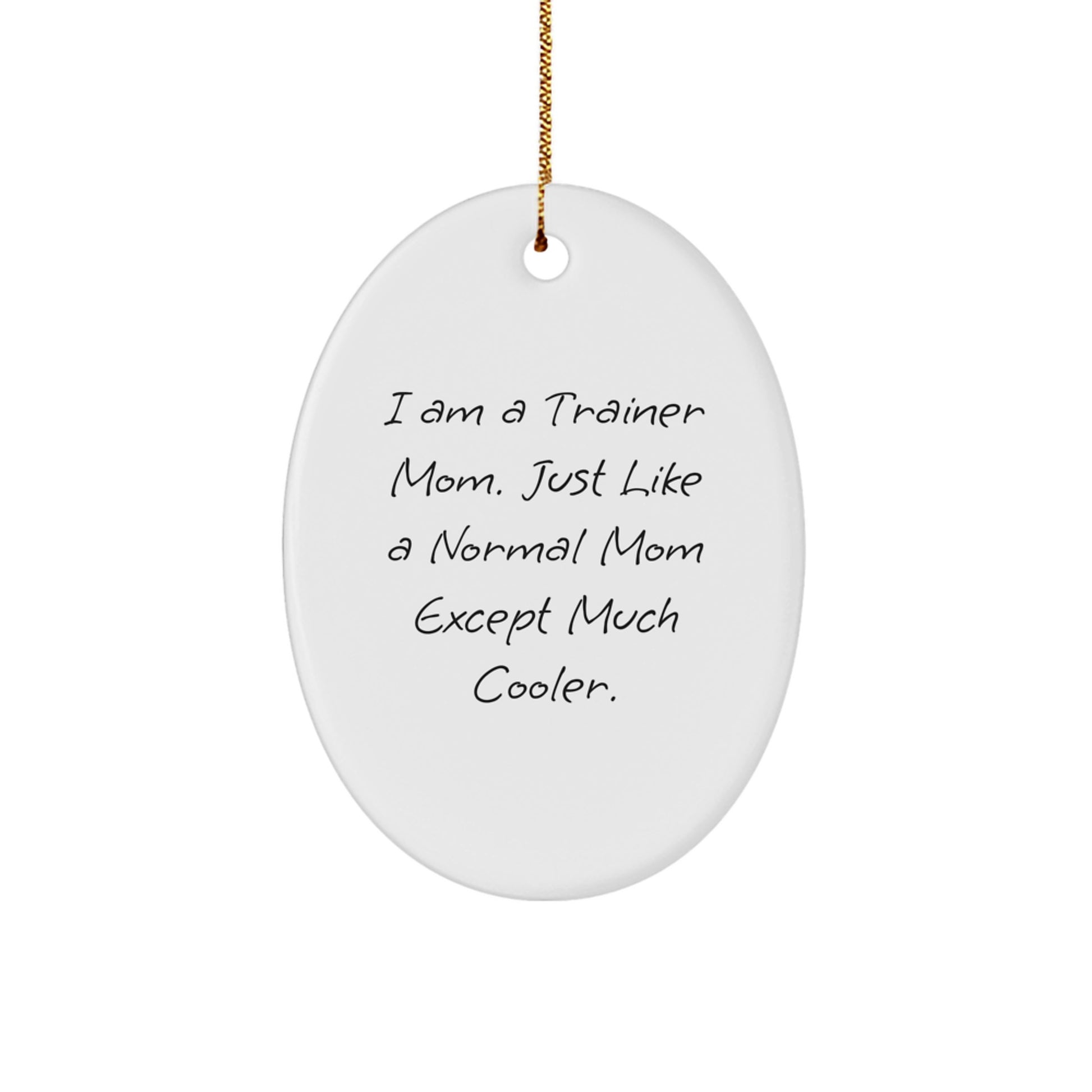 Funny Trainer Mom Oval Ornament Gifts from Friends for Trainer, Unique Christmas Unique Gifts - Image 1