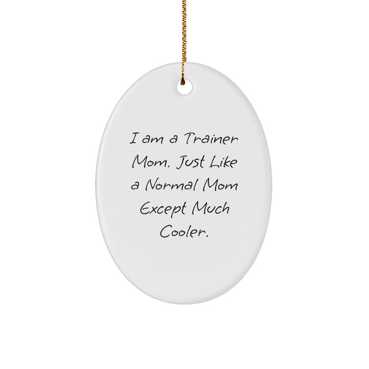 Funny Trainer Mom Oval Ornament Gifts from Friends for Trainer, Unique Christmas Unique Gifts - Image 1