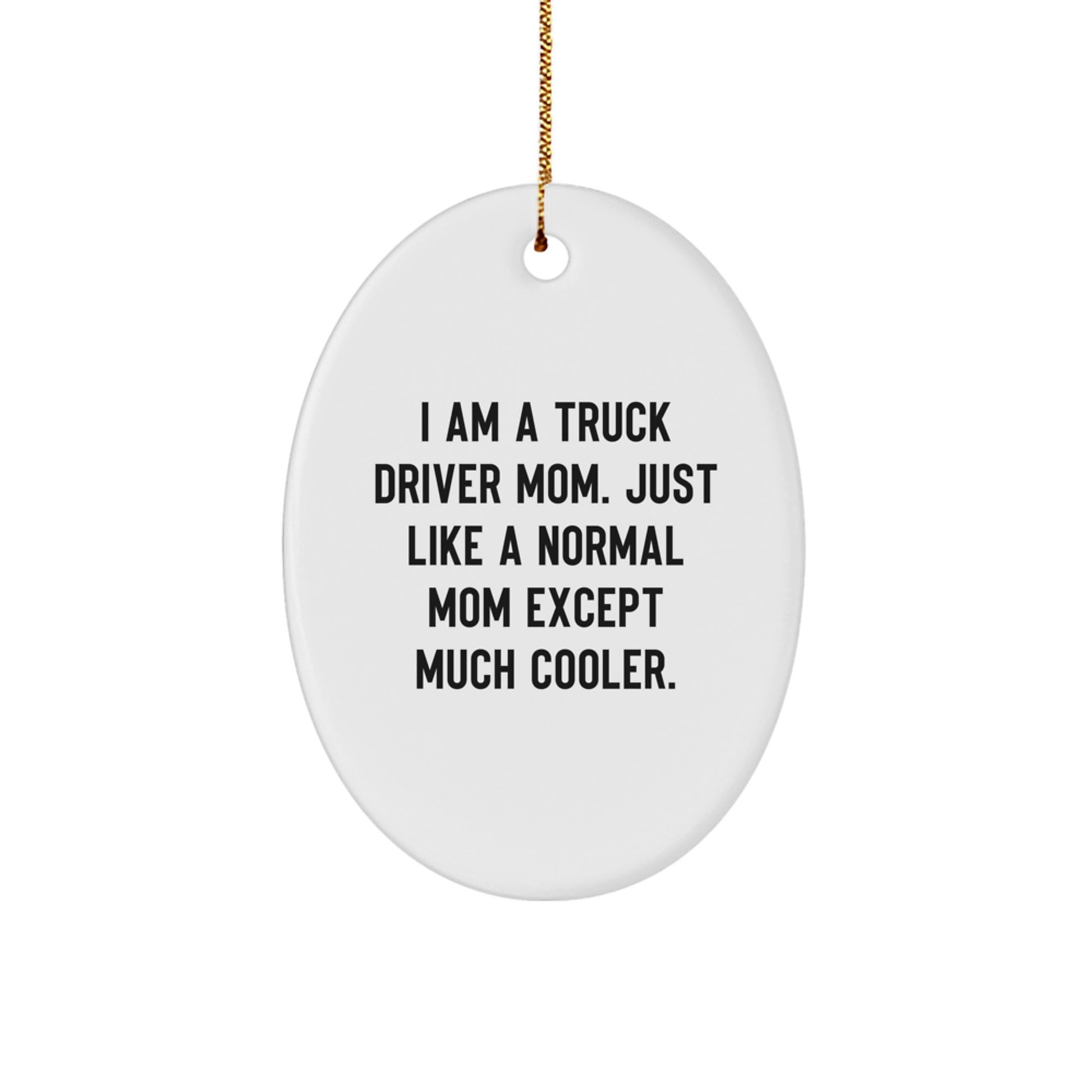 Funny Truck Driver Mom Gifts for Men, Oval Ornament, Christmas Unique Decor - Image 1