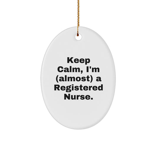 Funny Registered Nurse Oval Ornament Gifts from Friends and Family for Christmas Unique - Image 1