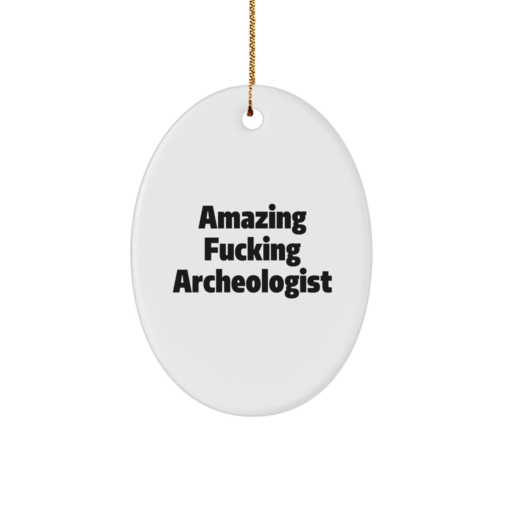 Amazing Funny Archeologist Oval Ornament Gifts for Archeologists Friends and Family, Christmas Unique Presents from Men - Image 1