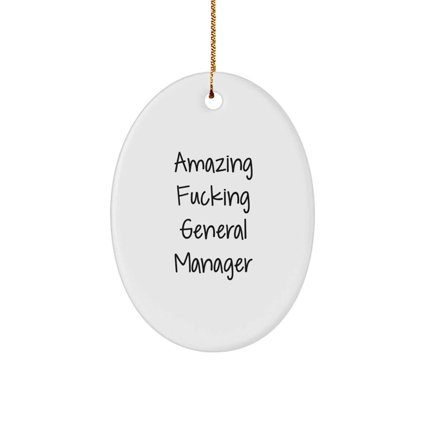 Funny General Manager Gifts for Christmas Unique Oval Ornaments from Friends - Image 1