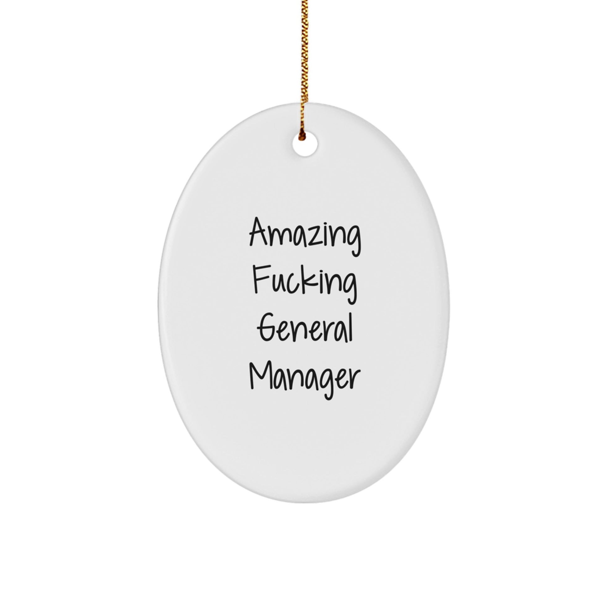 Funny General Manager Gifts for Christmas Unique Oval Ornaments from Friends - Image 1