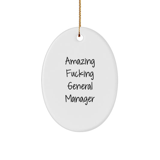 Funny General Manager Gifts for Christmas Unique Oval Ornaments from Friends - Image 1