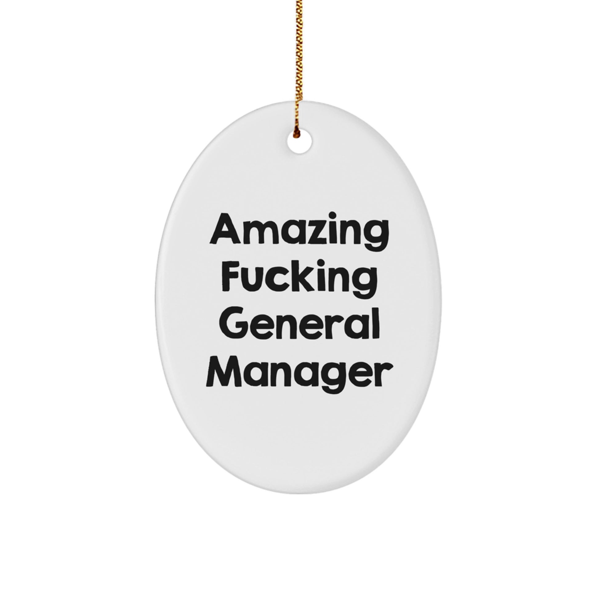 Funny General Manager Oval Ornament for Christmas Unique Gifts from Friends and Family - Image 1