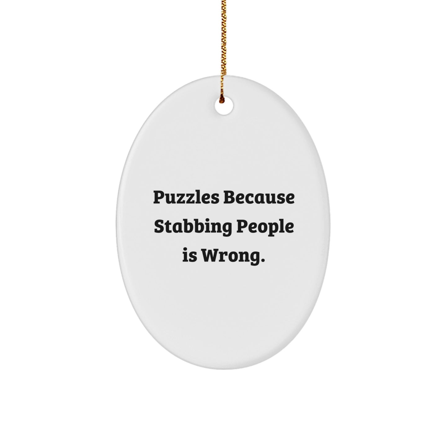 Puzzles Oval Ornament Funny Gift for Puzzles Lovers Christmas Unique Decorations Gifts from Friends and Family - Image 1