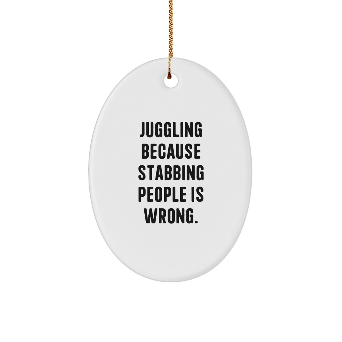Juggling Oval Ornament Funny Gift for Juggling Enthusiasts Gifts from Men to Juggling Friends this Christmas Unique Juggling Decorations Oval Shaped. - Image 1