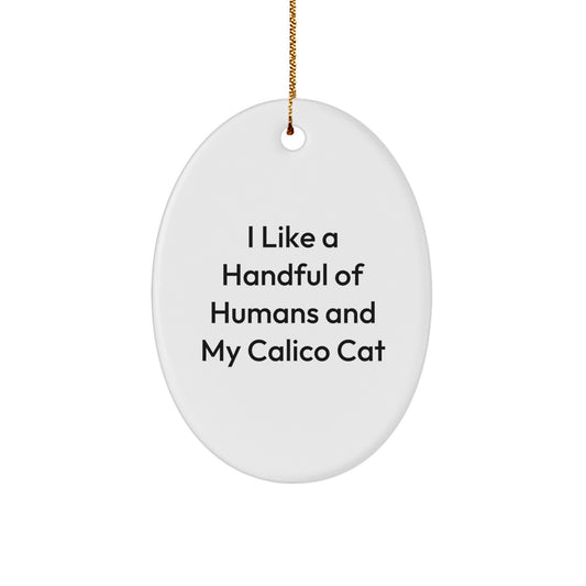 Calico Cat Oval Ornament Gifts from Friends for Women, Men, Family, or Coworkers - Funny Quote - Image 1