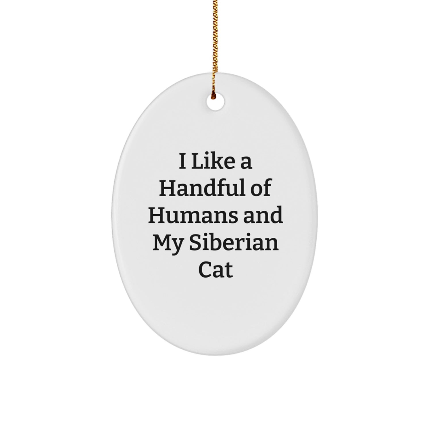 Funny Siberian Cat Lover Gifts from Men to Women Friends and Family Christmas Decorations Oval Ornament - Image 1