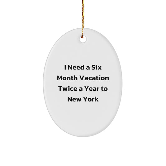Funny New York Oval Ornament Gifts from Friends and Family for New York Enthusiasts, Men, Women, and Coworkers, Unique Christmas Unique Gifts for a New York Lover - Image 1