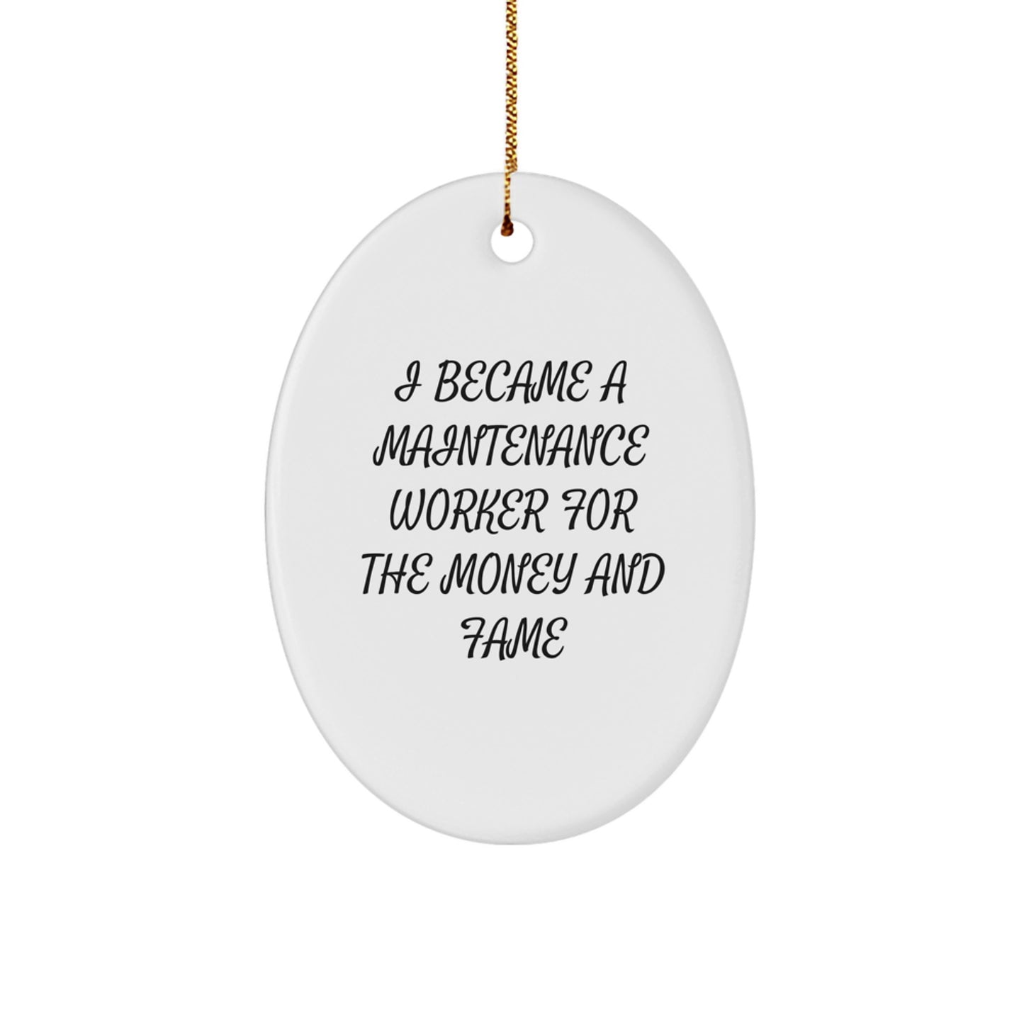 Funny Maintenance Worker Gifts for Men - Oval Ornament from Friends for Christmas Unique Decorations - Image 1