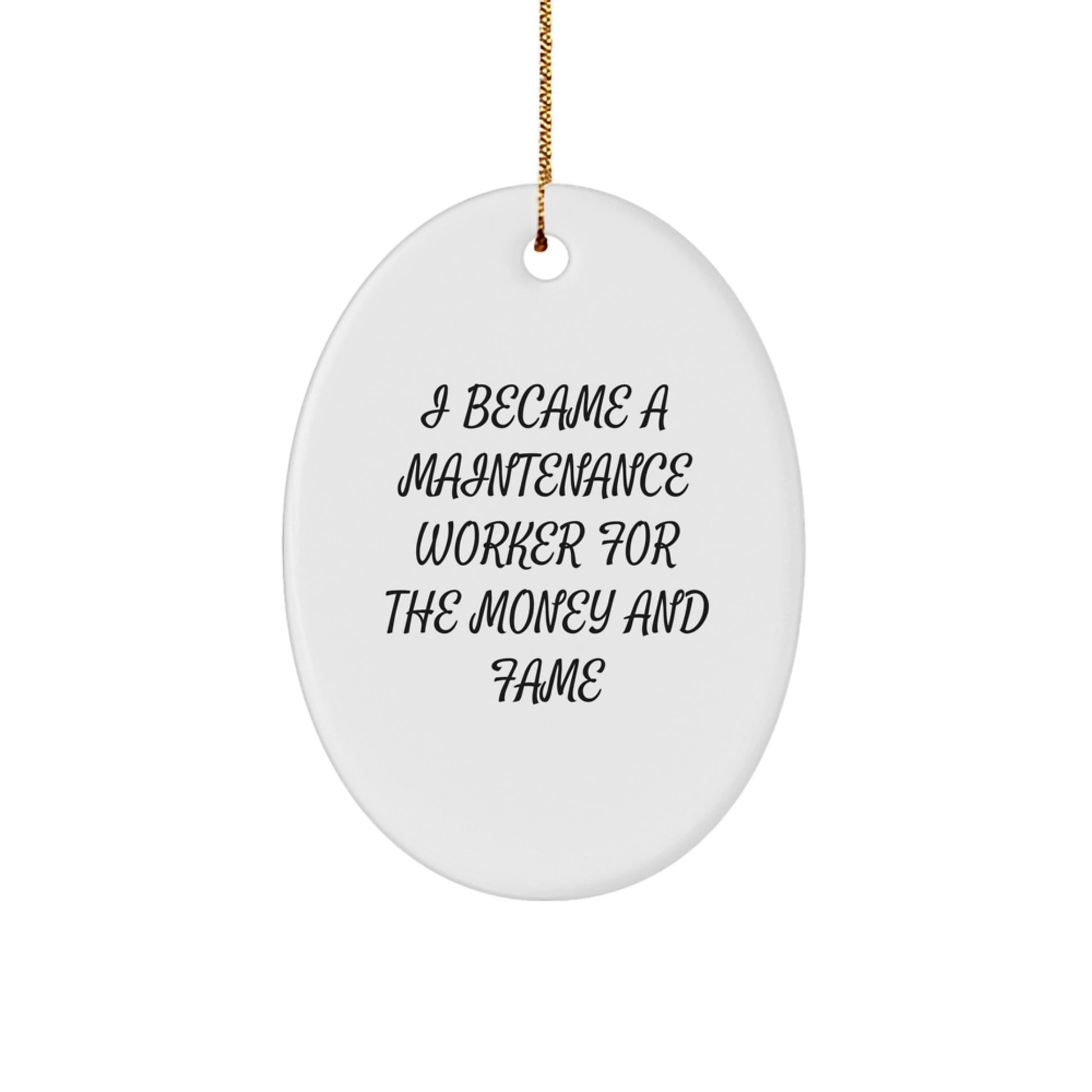 Funny Maintenance Worker Gifts for Men - Oval Ornament from Friends for Christmas Unique Decorations - Image 1