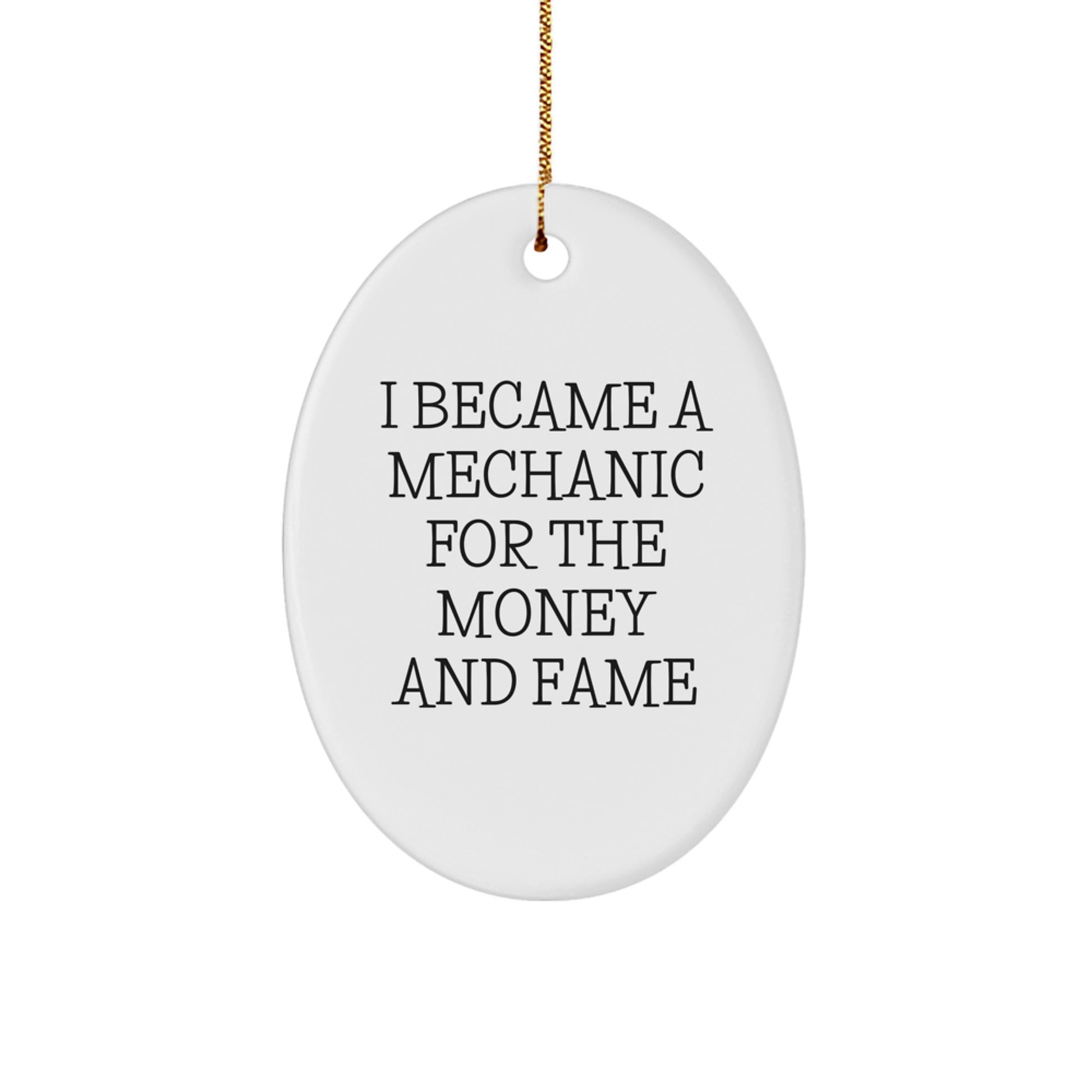 Funny Mechanic Gifts - Oval Ornament for Mechanic Lovers - Gifts from Friends for Mechanic Men on Christmas Unique Gifts - Image 1