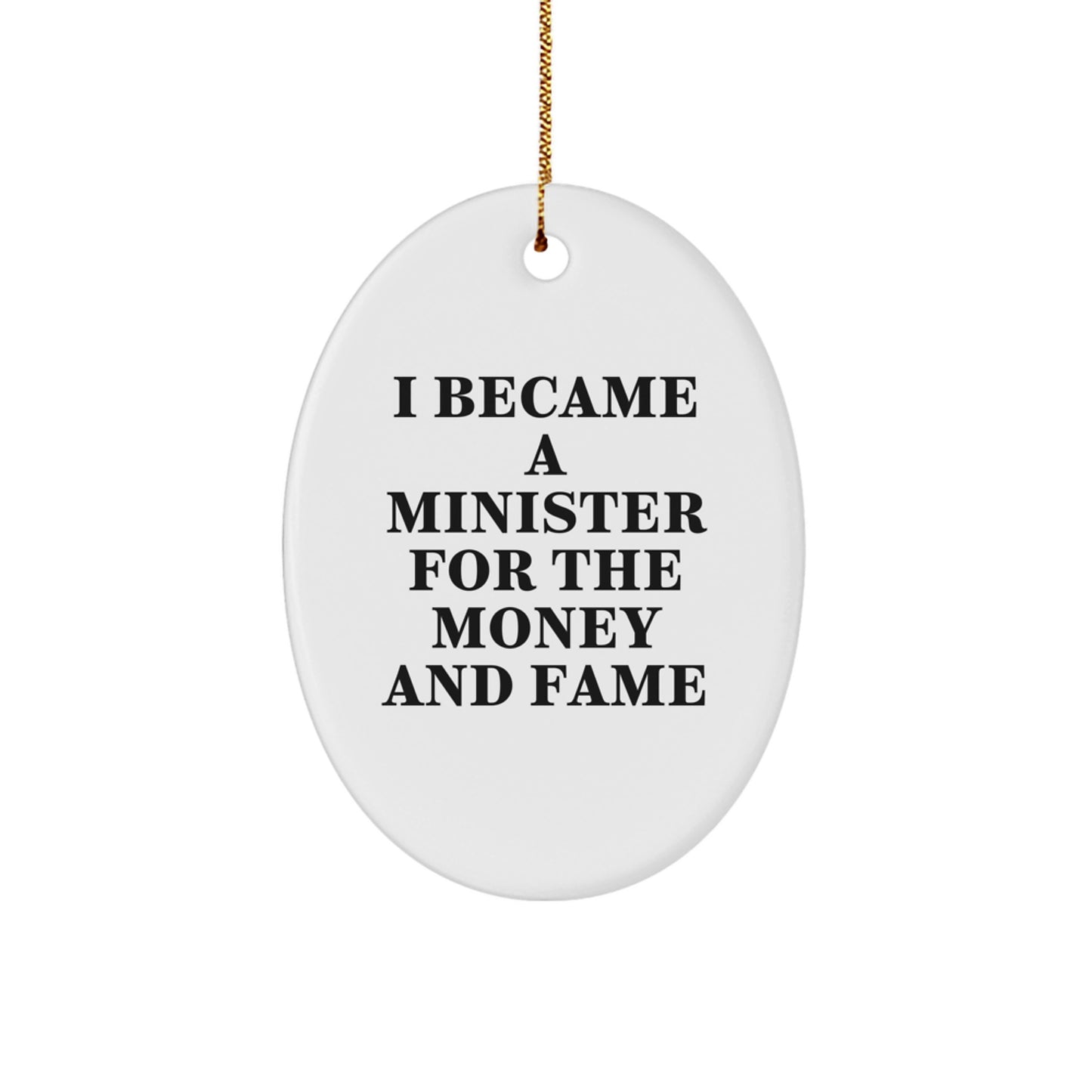 Funny Minister Oval Ornament Gifts from Family to Minister Friends - Image 1