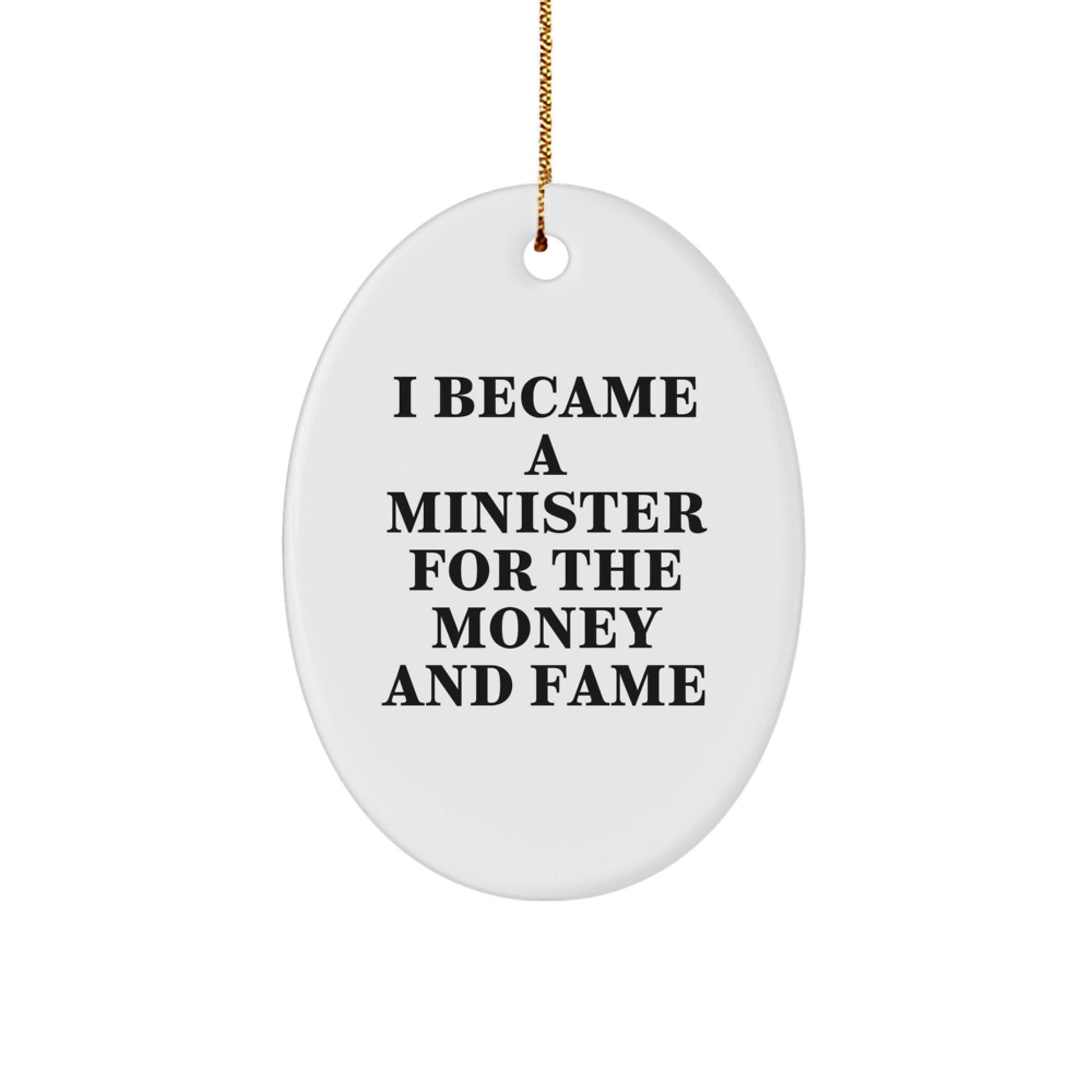 Funny Minister Oval Ornament Gifts from Family to Minister Friends - Image 1