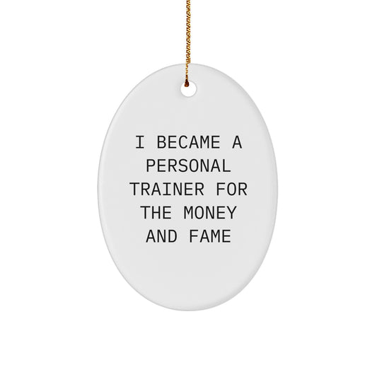 Personal Trainer Gifts from Friends for Christmas Oval Ornament - Image 1