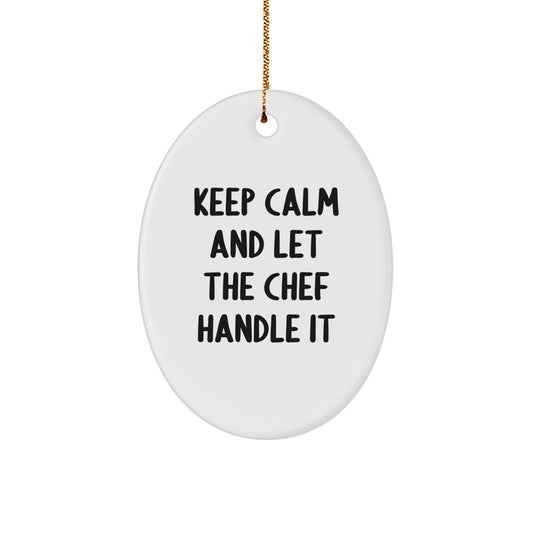 Funny Chef Oval Ornament - Gifts from Friends to Men for Christmas Unique Gifts - Image 1