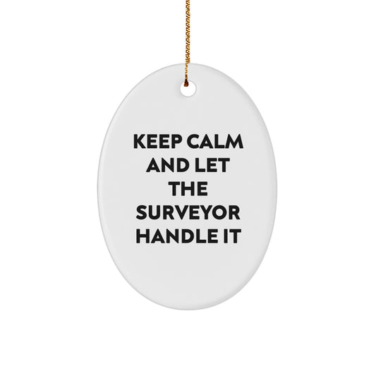 Funny Surveyor Oval Ornament Gifts from Friends and Family for Surveyor Enthusiasts, Christmas Unique Gifts - Image 1