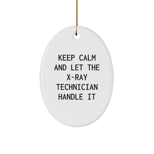 Funny X-Ray Technician Christmas Oval Ornament Gifts from Friends, Family, Coworkers, and Men, Women, X-Ray Technician, Men, Women, Unique Christmas Unique Gifts - Image 1