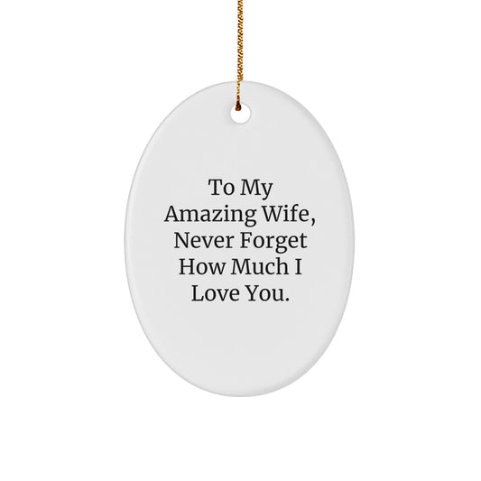Funny Inspirational Wife Gifts from Husband to Wife Oval Ornament for Christmas Unique Gifts - Image 1