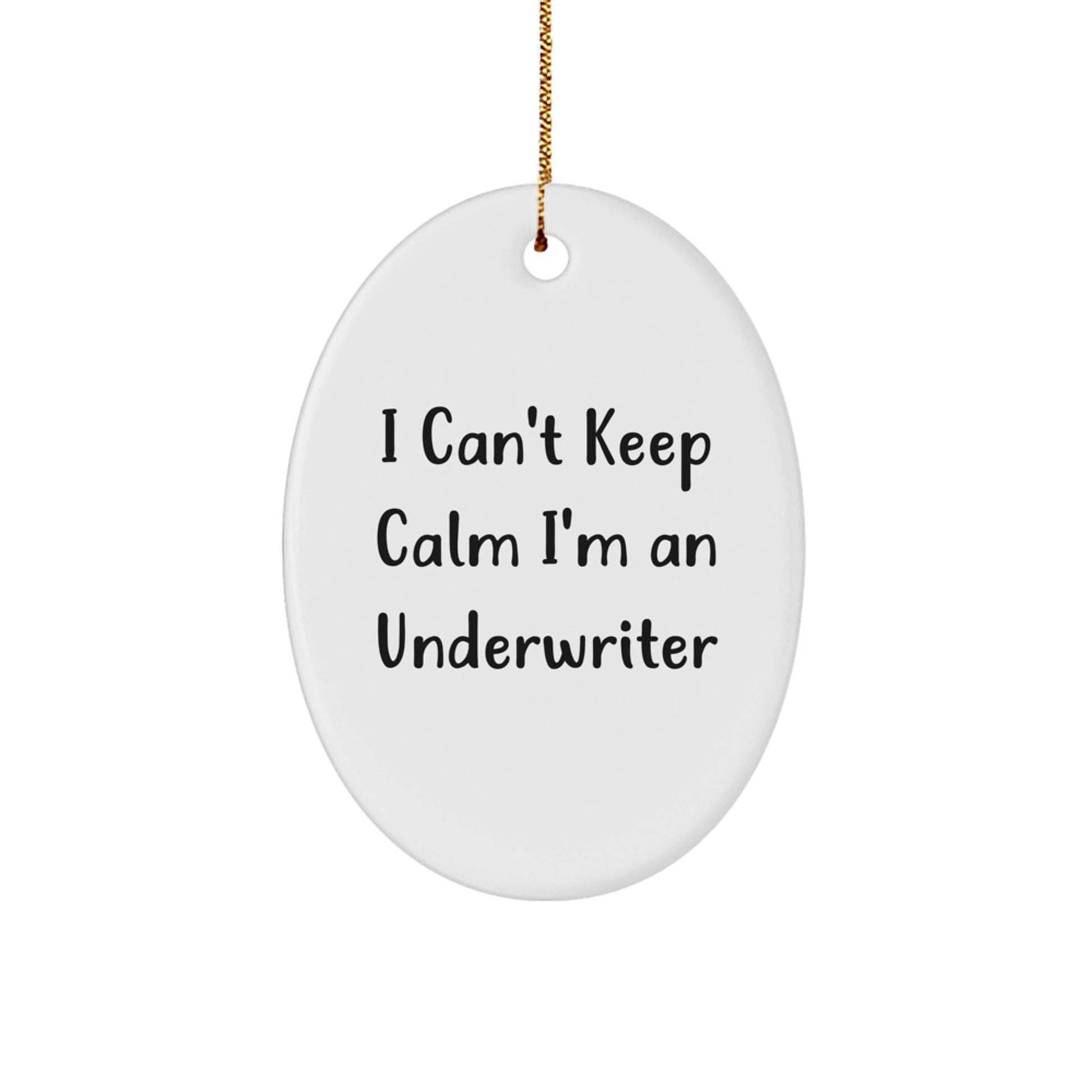 I Can't Keep Calm Funny Underwriter Gifts for Men Women Friends - Oval Ornament Christmas Unique Presents from Family - Image 1