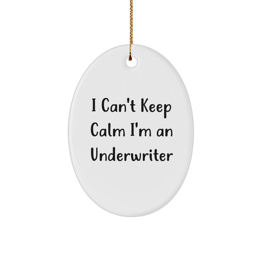 I Can't Keep Calm Funny Underwriter Gifts for Men Women Friends - Oval Ornament Christmas Unique Presents from Family - Image 1