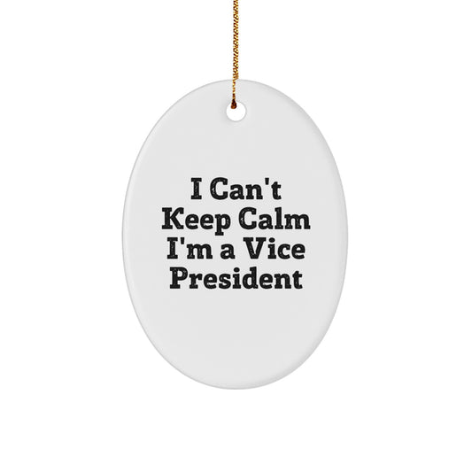 Funny Vice President Oval Ornament Gifts from Friends and Family, I'm A Vice President Christmas Unique Decorations for Office, Home, Desk - Image 1