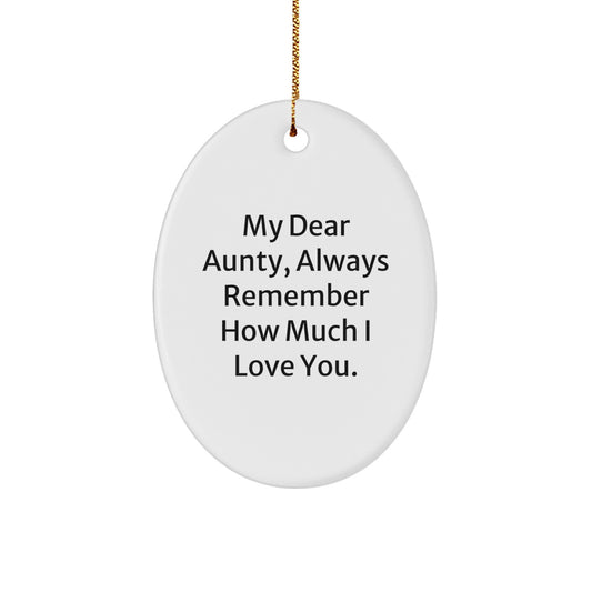 Funny Aunty Gifts from Men, Women, or Friends - Oval Ornament, White Color, Christmas Unique Gifts, Gifts for Aunty - Image 1