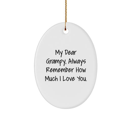 Grampy Oval Ornament Gifts from Family and Friends - Funny Quote with Gold Cord - Christmas Unique Gifts for Grampy - Image 1