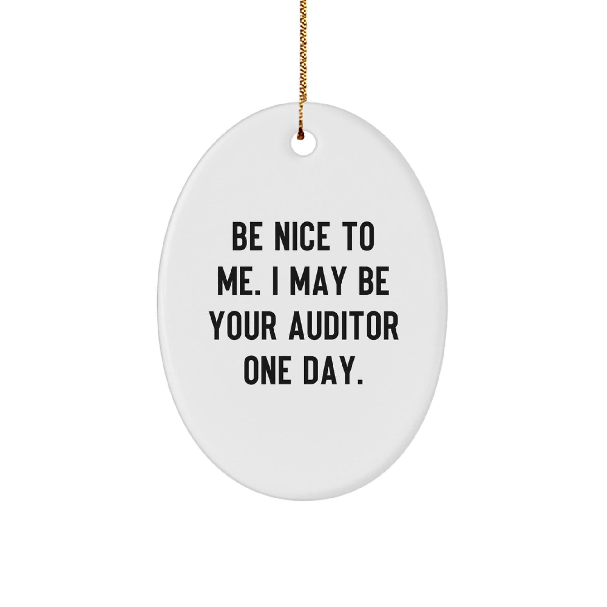 Funny Auditor Gifts from Friends - Unique Oval Ornament for Christmas Unique Gifts - Image 1