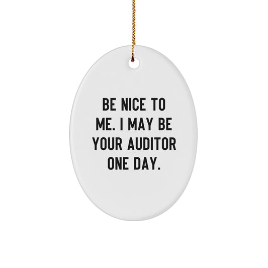 Funny Auditor Gifts from Friends - Unique Oval Ornament for Christmas Unique Gifts - Image 1
