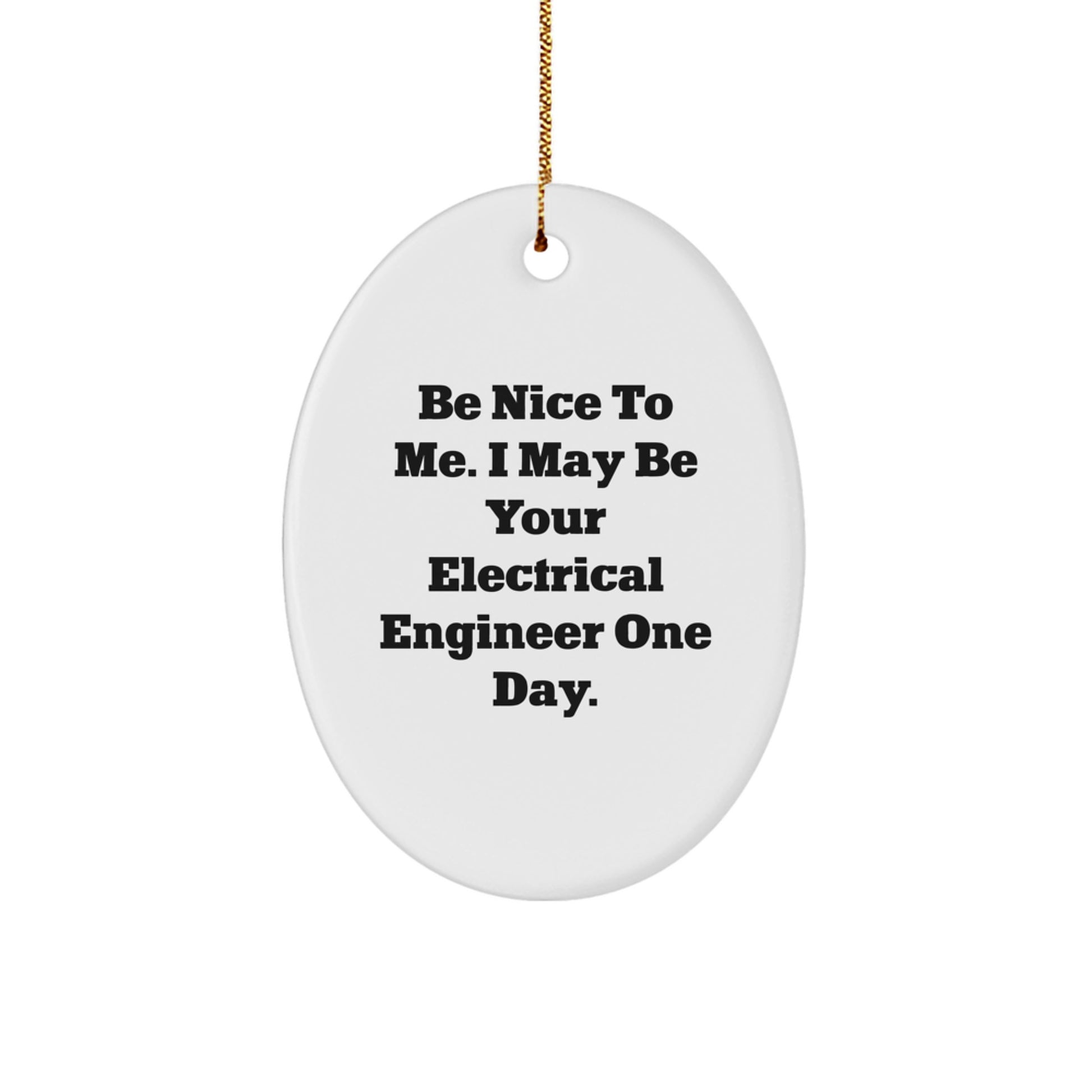 Funny Electrical Engineer Oval Ornament Gifts from Friends to Electrical Engineer for Christmas - Image 1