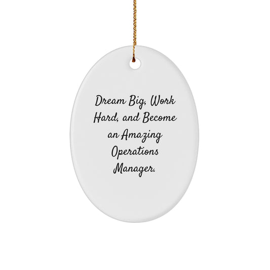 Funny Inspirational Gifts for Operations Manager, Oval Ornament, Christmas Unique Gifts from Friends to Family - Image 1