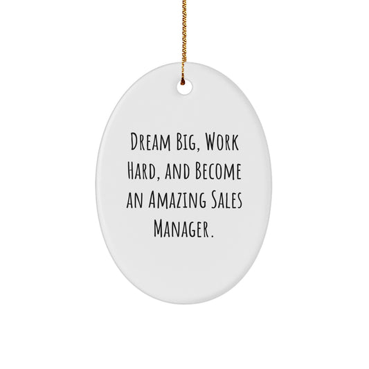 Gifts from Friends for Sales Managers - Dream Big Oval Ornament, Perfect for Christmas Decorations - Image 1