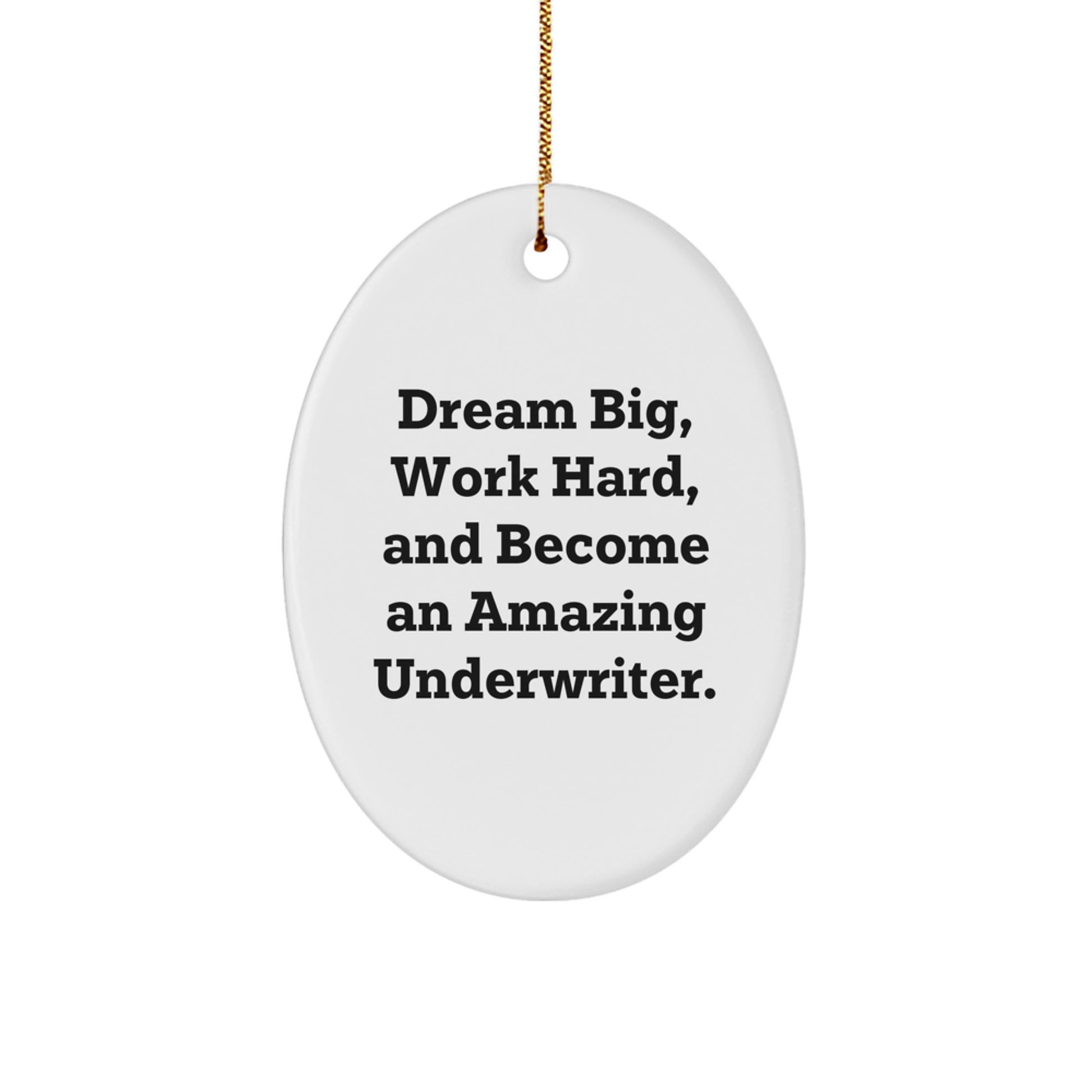 Underwriter Gifts for Men, Women, or Coworkers - Dream Big Oval Ornament, Unique Christmas Unique Gifts from Friends for Family - Image 1