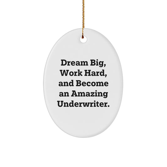 Underwriter Gifts for Men, Women, or Coworkers - Dream Big Oval Ornament, Unique Christmas Unique Gifts from Friends for Family - Image 1