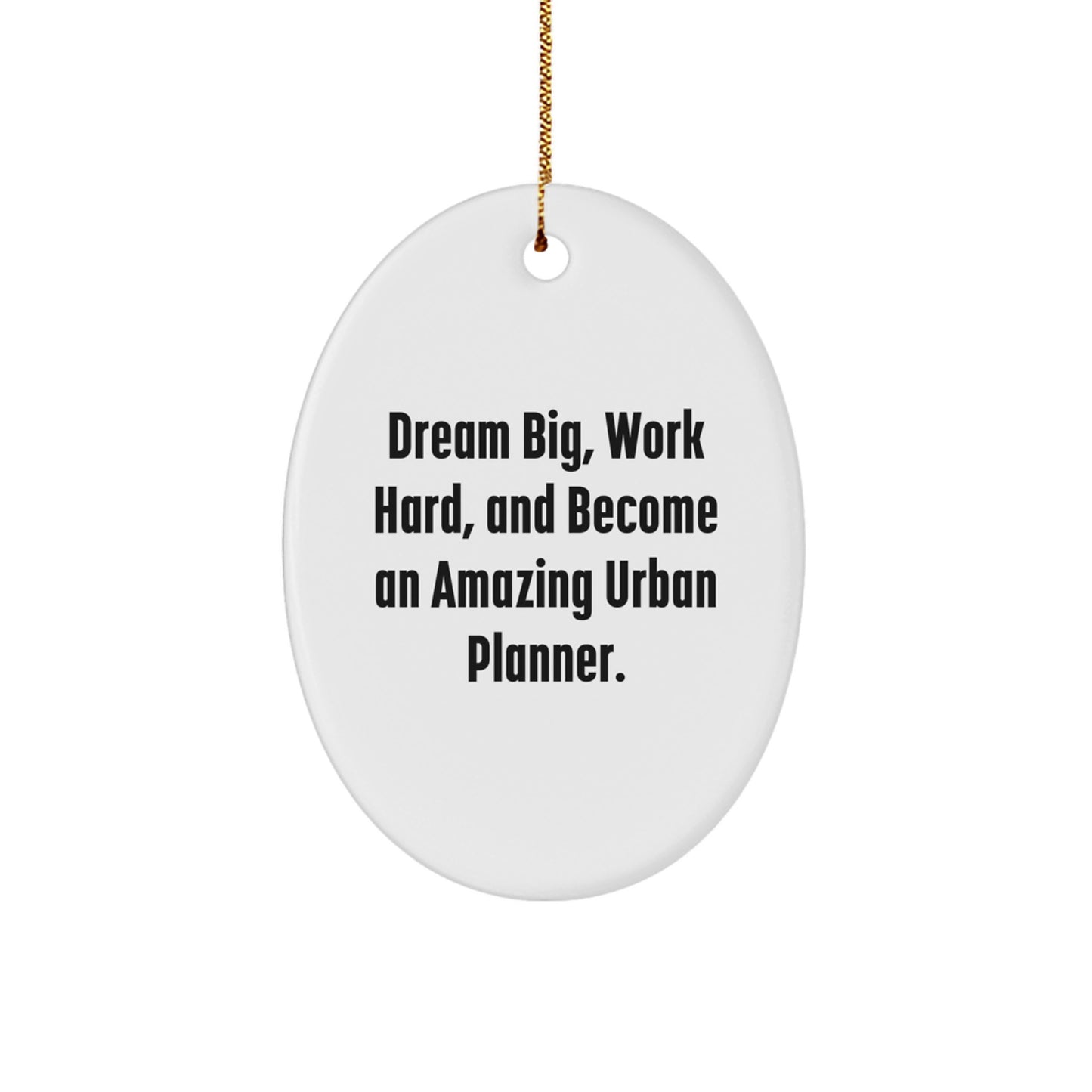 Urban Planner Gifts from Friends, Gifts for Urban Planner Dream Big, Work Hard, Oval Ornament Christmas Decor - Image 1