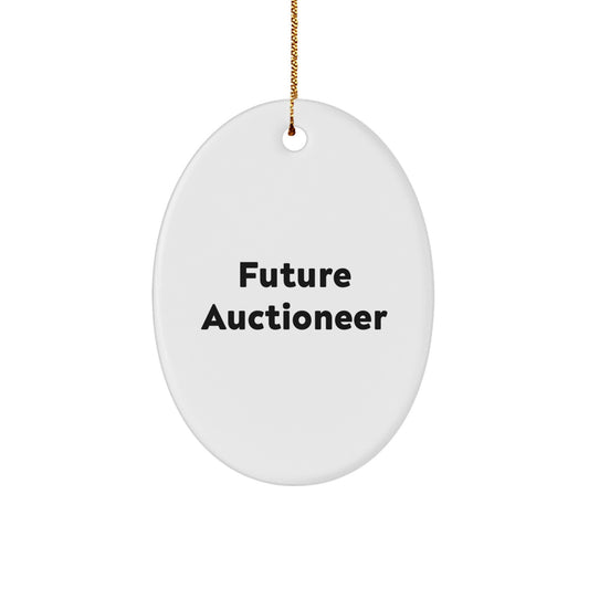 Auctioneer Gifts from Friends to Future Auctioneers Oval Ornament Quote 'May the Bids Be Ever in Your Favor' for Christmas Unique Gifts - Image 1