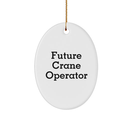 Funny Future Crane Operator Gifts, Crane Operator Oval Ornament, Inspirational Quote, Christmas Unique Gifts from Friends, for Crane Operator, Men, Women, Coworkers, Family - Image 1